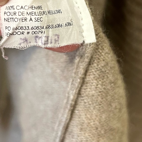 100% Cashmere CLUB MONACO (Italian Cashmere) high/low cardigan Taupe Size: S/P - Picture 14 of 14